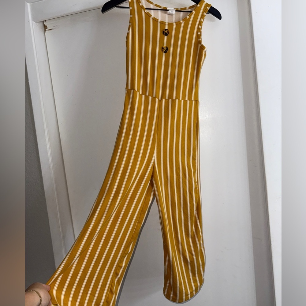2/$15 Golden Striped Sleeveless Jumpsuit - Picture 1 of 4